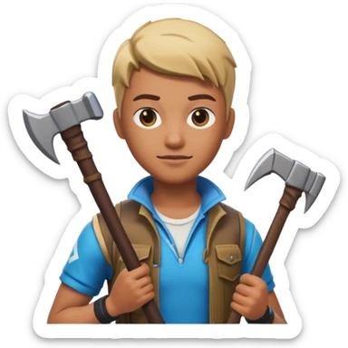 Fortnite skin holding pickaxe  sticker
