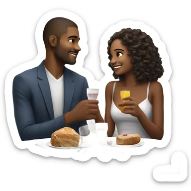 Hyper Realistic Romantic date for stunningly beautiful couple sticker