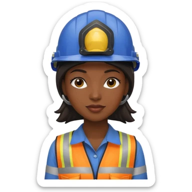 black woman wearing safety helmets sticker