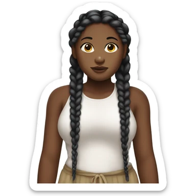 Black girl chubby with goddes braids sticker