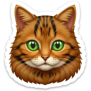 brown tabby cat with green eyes sticker