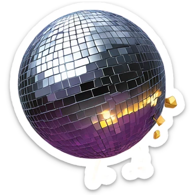 disco ball being smashed by a wrecking ball sticker
