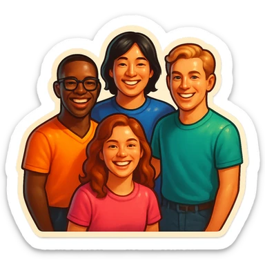 group of people sticker