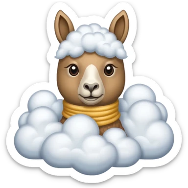 cloud patterned lama sticker