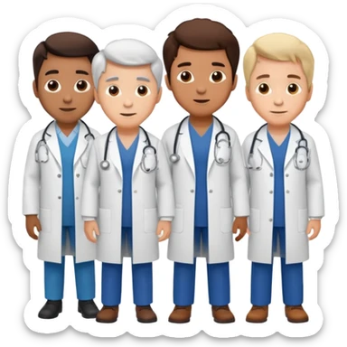 5 doctor staff all men make the differ in age sticker