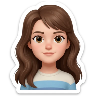 brown haired girl sticker