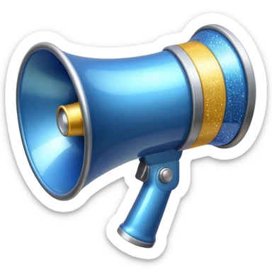 megaphone with sparkles sticker