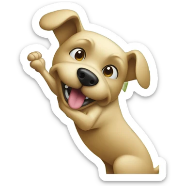 Dog peeing on a tree sticker