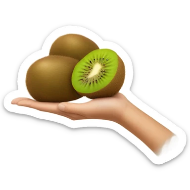 2 tan kiwi fruits with tan baby arm in middle sticker