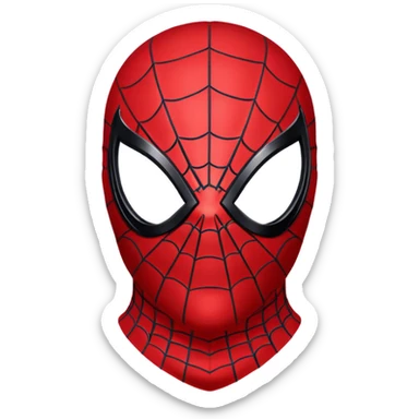 black spider man face mask sticker