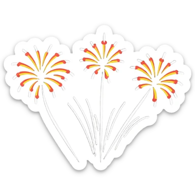 Festive Memorial Day with fireworks sticker