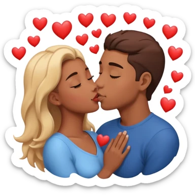 Loving couple kissing, Love, hearts. sticker