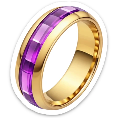 create a wedding ring emoji but with a purple crystal sticker