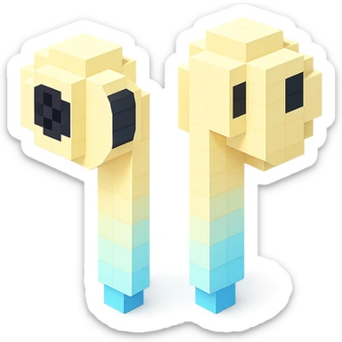 white EarPods headphones with a sleek design sticker