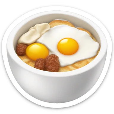 breakfast in a white bowl sticker