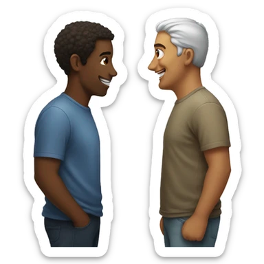 two peoples talking face to face sticker