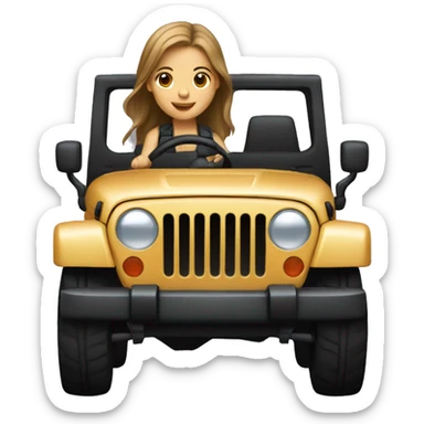light brown hair girl driving black jeep sticker