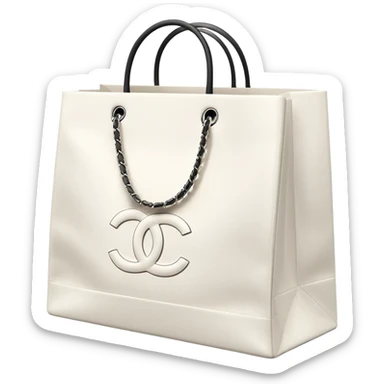 White Chanel shopping bag sticker