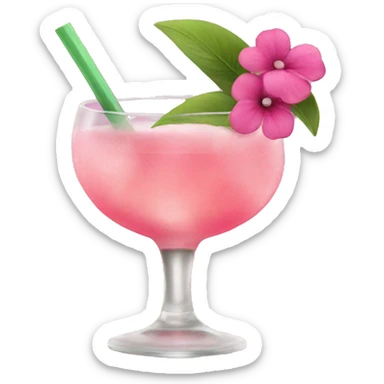 Cocktail with pink flowers sticker