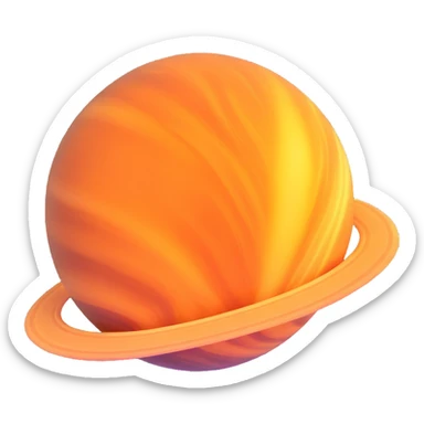 Planet Venus, circular, no rings, with swirling clouds sticker