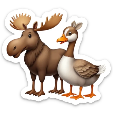 Moose and a goose sticker