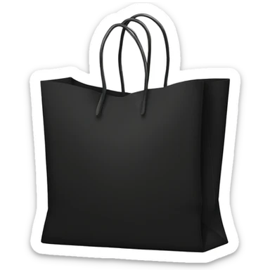 Elegant and simple shopping bags black sticker