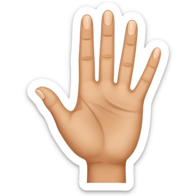 Three fingers up of a beige hand sticker