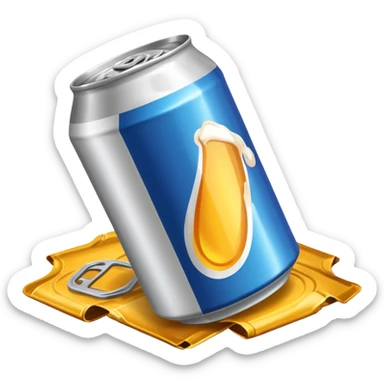 beer can lying on the ground sticker
