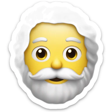 smiley face with white beard and moustache sticker