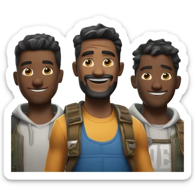 Three guys playing Fortnite  sticker
