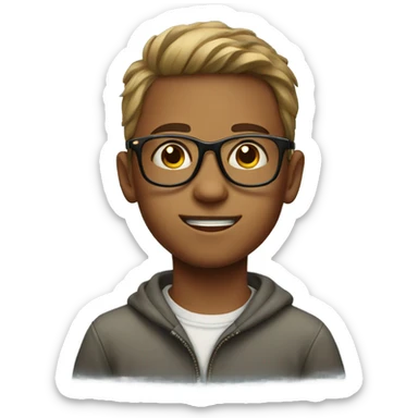 boy with glasses portrait sticker