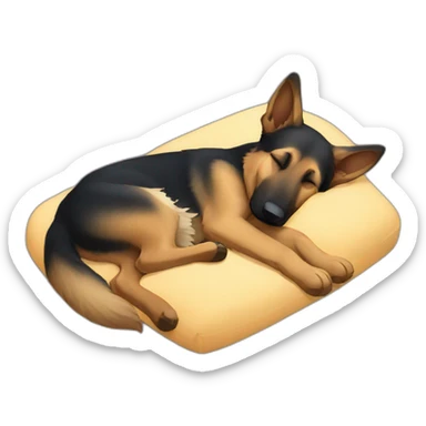 german shepherd sleeping full body sticker