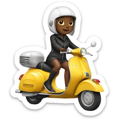 Girl riding Vespa sticker