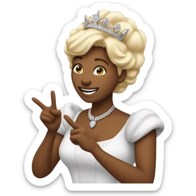 Woman encouraging friend saying you go queen! sticker