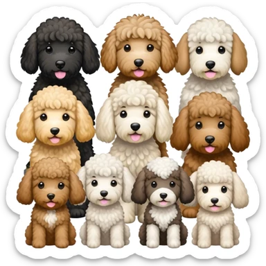 Large gray sheepadoodle and a goldendoodle  sticker