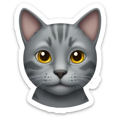 Grey cat sticker