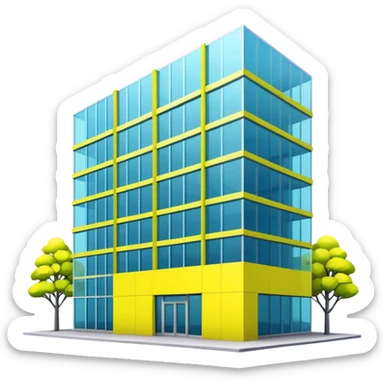 modern office building with neon yellow accents sticker