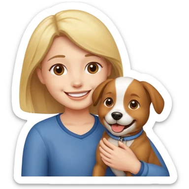 Person is playing with his dog sticker