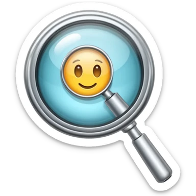 magnifying lens with a download symbol in the bottom right, no apple or fruit imagery sticker