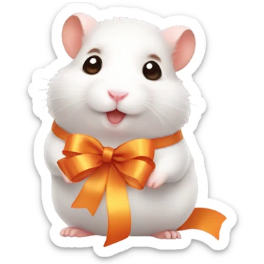 Cute hamster with ribbon sticker