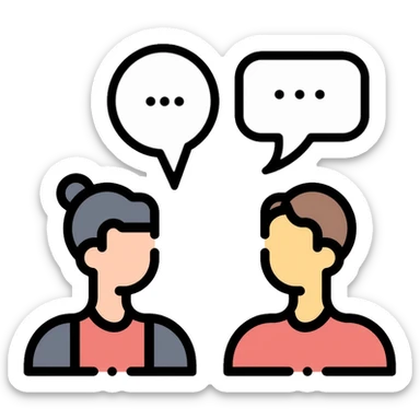 business person talking with client sticker