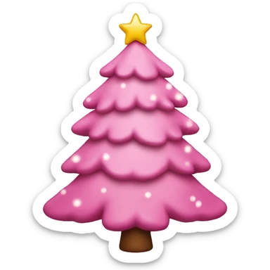 Pink Christmas tree sticker