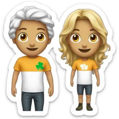 trèfle à feuille et t-shirt sticker