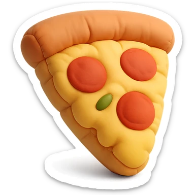 plushie style slice of pizza, soft and cute, cushion style sticker