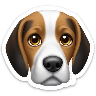 Old Tri color beagle with white face and brown eyes sticker