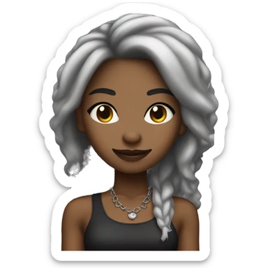 Beautiful black rocker girl sticker