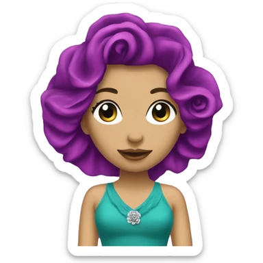 Teal purple rose boutique  sticker