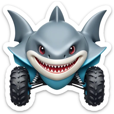 atv quad banshee front with a smile shark sticker
