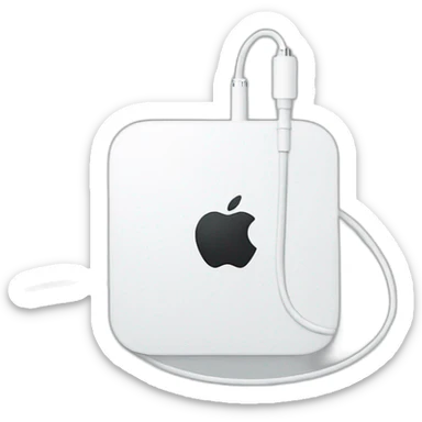 white apple tv with cables sticker