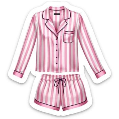 Striped pink and white silk Victoria’s Secret pajama set sticker